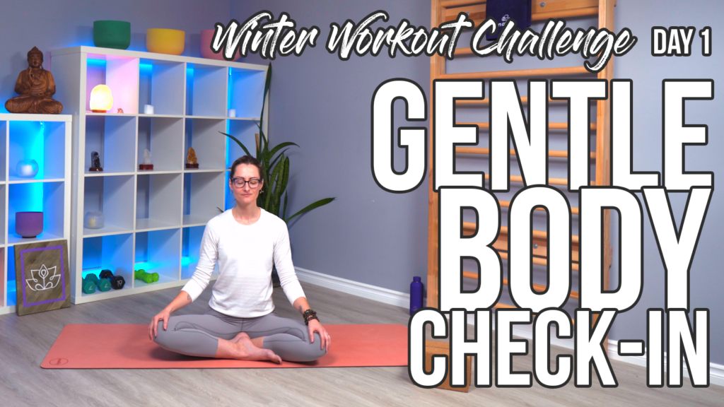 Carole Carter from Living Lotus Online sitting cross legged on a yoga mat