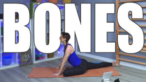 Carole Carter from Living Lotus Online demonstrating Yoga with Weights for Healthy Bones