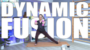 Carole Carter demonstrating HIIT Yoga in the Living Lotus Online studio