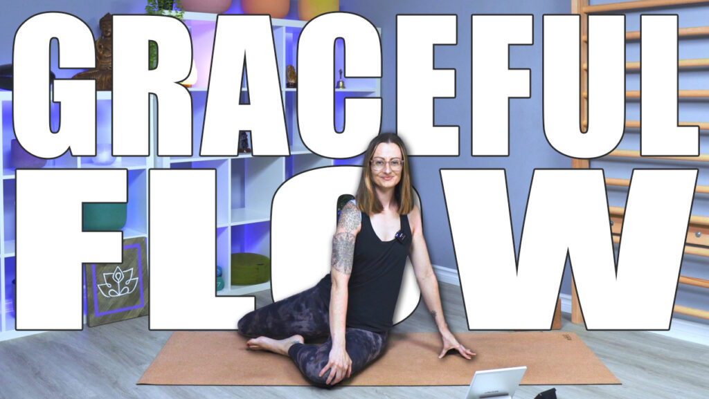 Carole Carter demonstrating Graceful Flow Vinyasa Yoga in the Living Lotus Online Studio