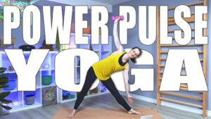 Carole Carter demonstrating HIIT Yoga in the Living Lotus Online studio.